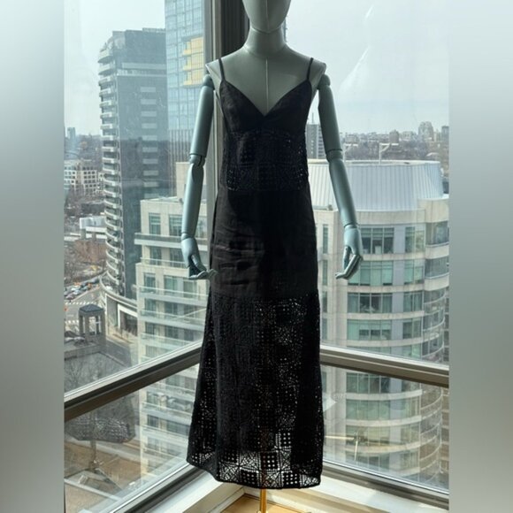 🆕 SIR THE LABEL 🧿 NWOT Rayure Tri Crochet Maxi Dress, Black Crochet, Sz 1 US 4 - Picture 4 of 15